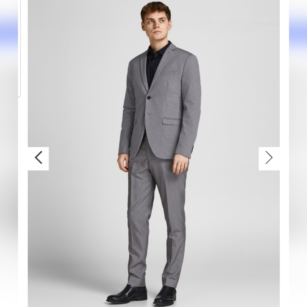 Jack & Jones solid black dress pants, size 54